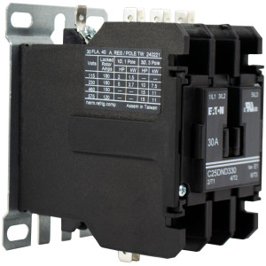 Eaton C25DND330B Definite Purpose Contactor 3 poles, 30 A, 240 V Eaton C25DND330B Definite Purpose Contactor 3 poles, 30 A, 240 V