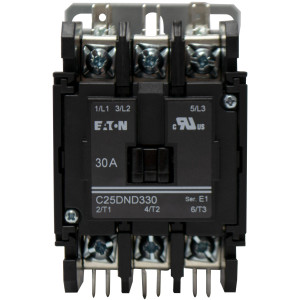 Eaton C25DND330B Definite Purpose Contactor 3 poles, 30 A, 240 V Eaton C25DND330B Definite Purpose Contactor 3 poles, 30 A, 240 V