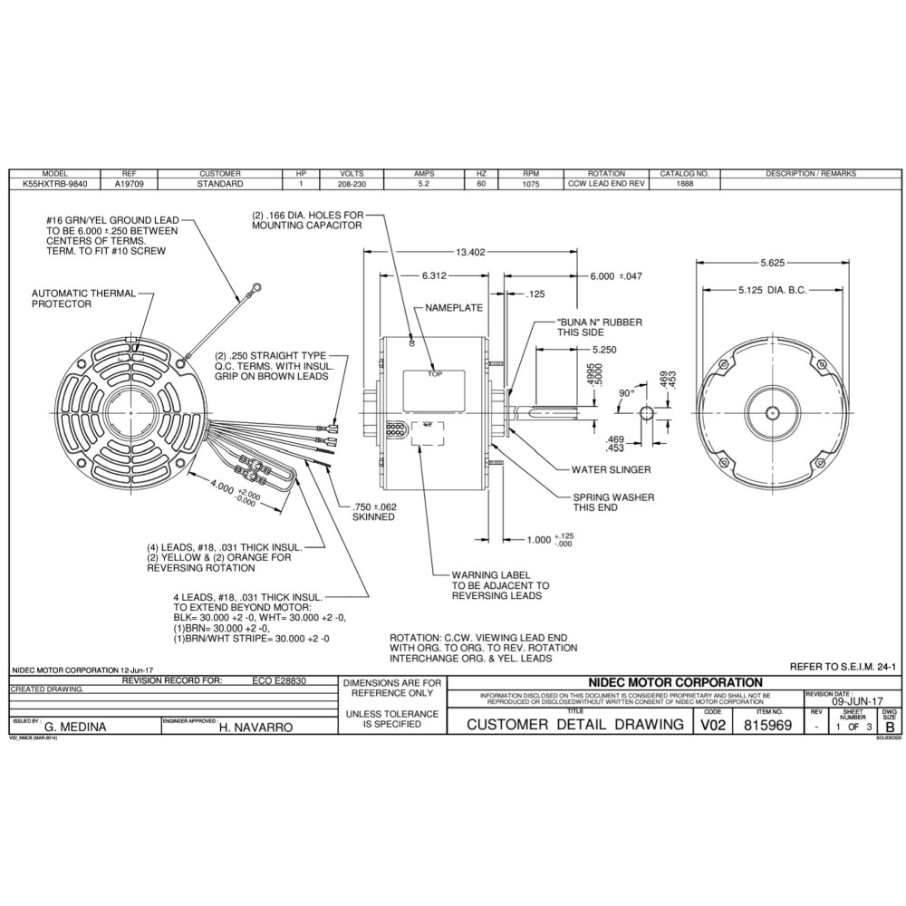 US Motors 1888 1 Hp 1075 rpm, 6 poles, 1 shaft, ODP Enclosure, 1 speed, Reversible, 208-230 V, 60 hz, 1 ph, 15 mfd/370 VAC Run Capacitor, for Condensing Unit, K055TRB9840012B US Motors 1888 1 Hp 1075 rpm, 6 poles, 1 shaft, ODP Enclosure, 1 speed, Reversible, 208-230 V, 60 hz, 1 ph, 15 mfd/370 VAC Run Capacitor, for Condensing Unit, K055TRB9840012B