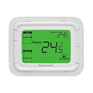 Honeywell T6861H1WG Fan Coil Thermostat, Horizontal, White, Green Backlight, 2/4 Pipes, 110 V Honeywell T6861H1WG Fan Coil Thermostat, Horizontal, White, Green Backlight, 2/4 Pipes, 110 V