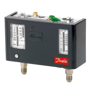 Danfoss 060-5253 KPU16B Dual Pressure Switch, Low 10 to 60 psi, High 100 to 600 psi, SPDT+SPST(NO),Min Max Convertible Reset, 1/4 in Male Flare Connections Danfoss 060-5253 KPU16B Dual Pressure Switch, Low 10 to 60 psi, High 100 to 600 psi, SPDT+SPST(NO),Min Max Convertible Reset, 1/4 in Male Flare Connections